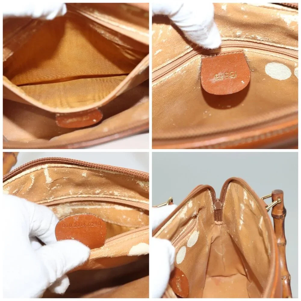 GUCCI Hand Bag Leather Brown Gold 000 2214 0290 Auth ep9714 - Picture 15 of 16